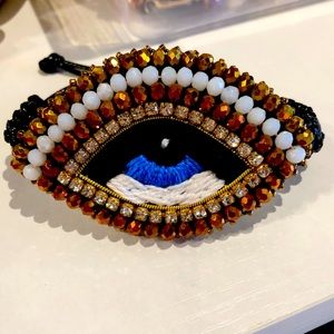 Brand new handmade beaded evil eye cuff bracelet
